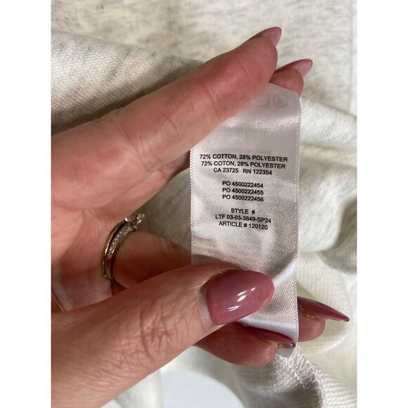 NWT TNA Janson Cropped Hoodie Heather Cloud White-sz Small - Picture 4 of 5